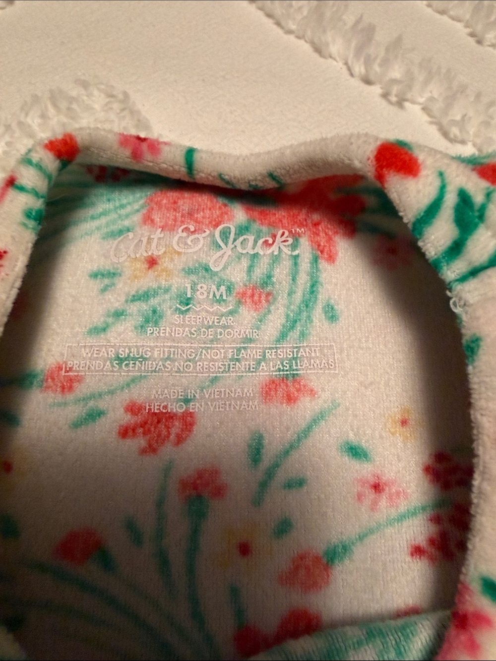 Cat & Jack Floral Print White & Red Pajamas, Twin Set Available - Picture 2 of 3